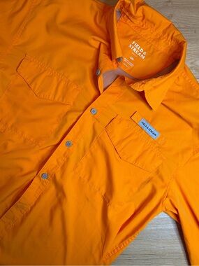 Field & Stream Orange Lightweight Fishing Shirt Small